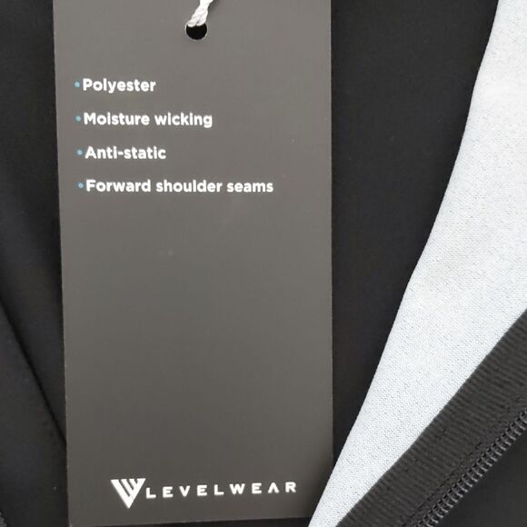 NEW Men's Levelwear Athletic Black w/White Striped Long Sleeve Zip Golf Shirt M - Picture 5 of 9